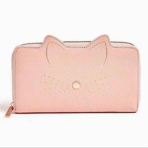 [NWOT] Ted Baker London pink leather cat wallet